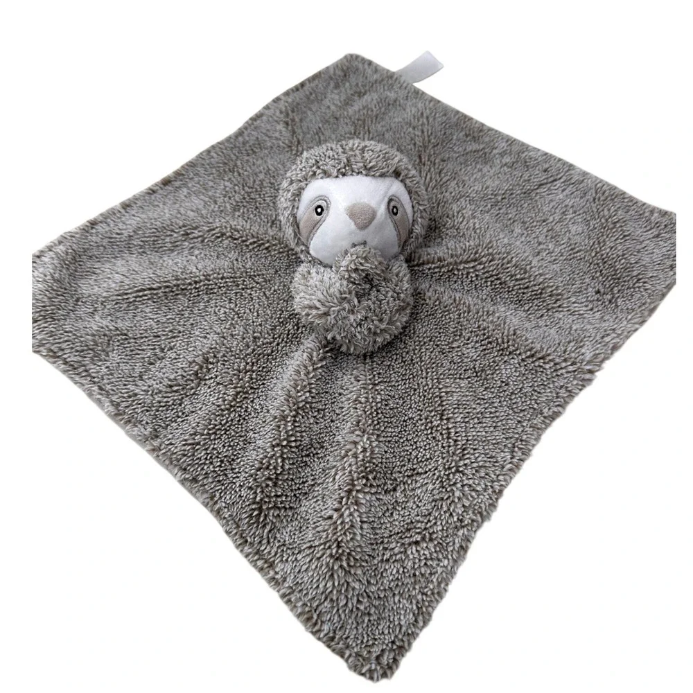 Carters Sloth‎ Security Blanket Lovey Plush Stuffed Animal Gray Kids Toy Nursery